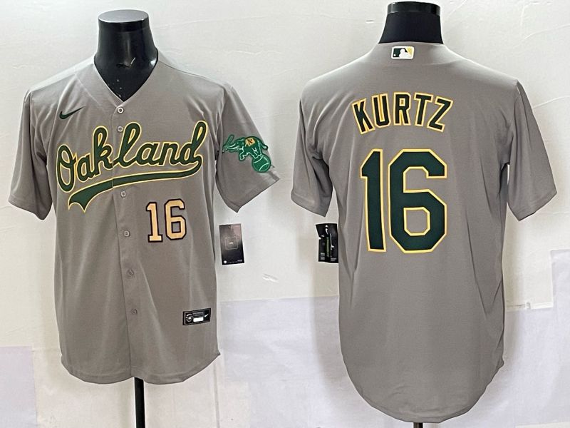 Men Oakland Athletics #16 Kurtz Grey Nike 2025 MLB Jersey 05